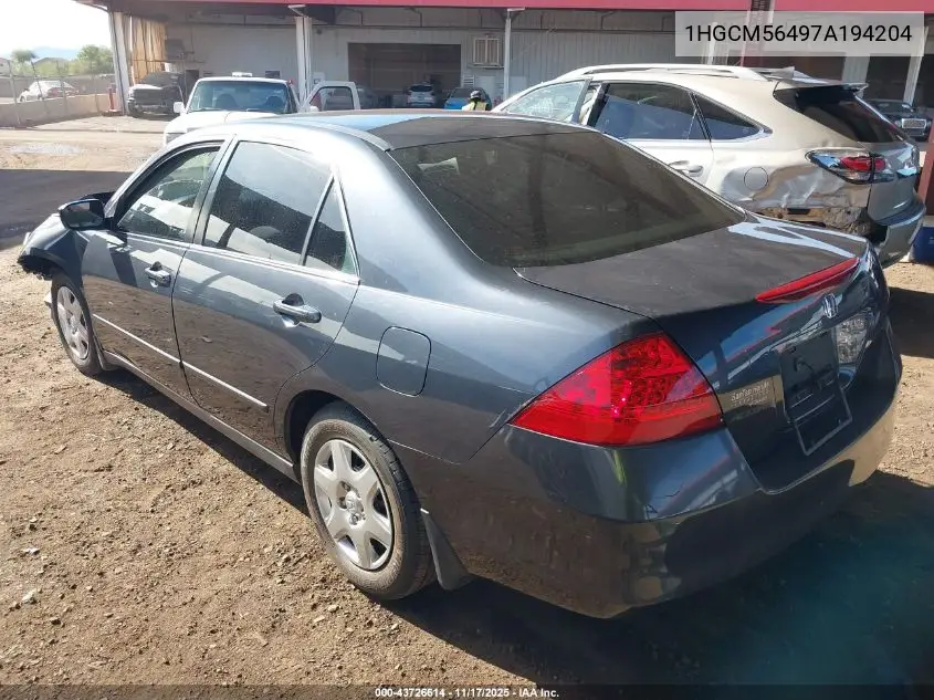 1HGCM56497A194204 2007 Honda Accord 2.4 Lx