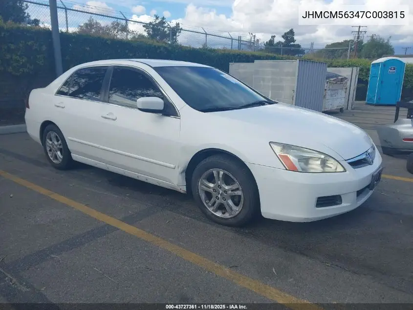 JHMCM56347C003815 2007 Honda Accord 2.4 Se