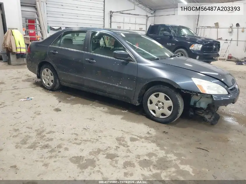 1HGCM56487A203393 2007 Honda Accord 2.4 Lx