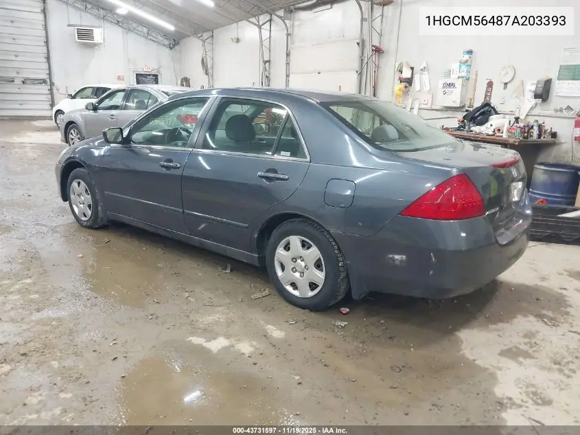 1HGCM56487A203393 2007 Honda Accord 2.4 Lx