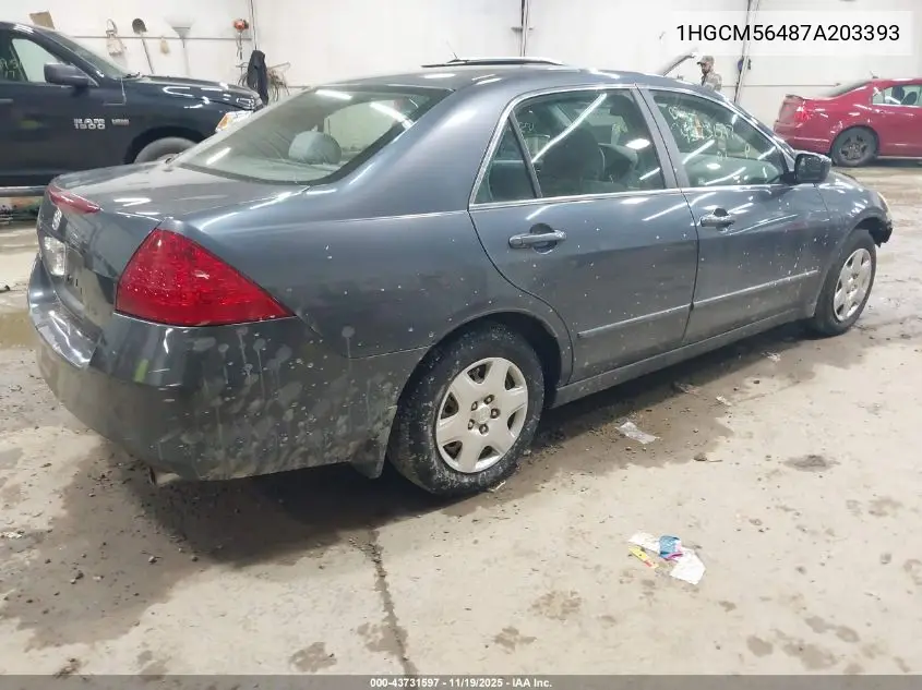 1HGCM56487A203393 2007 Honda Accord 2.4 Lx