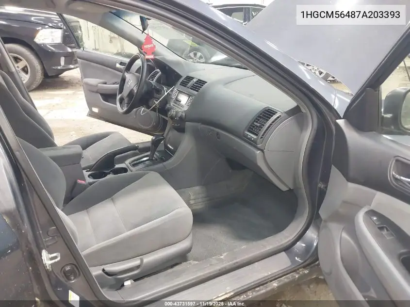 1HGCM56487A203393 2007 Honda Accord 2.4 Lx