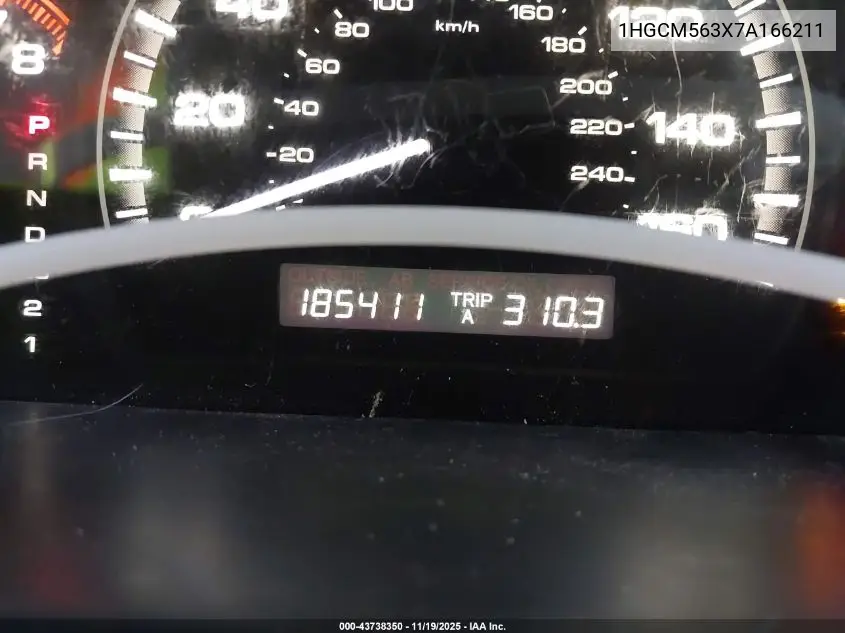 1HGCM563X7A166211 2007 Honda Accord 2.4 Se