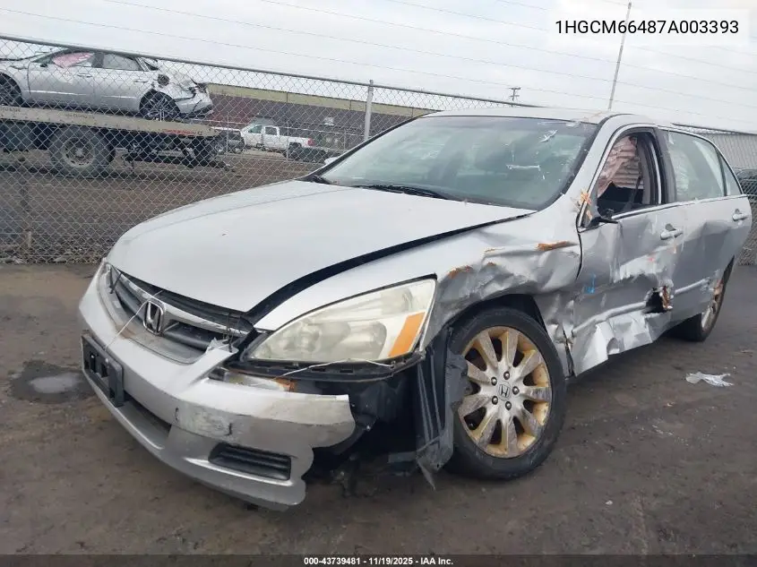 1HGCM66487A003393 2007 Honda Accord 3.0 Se