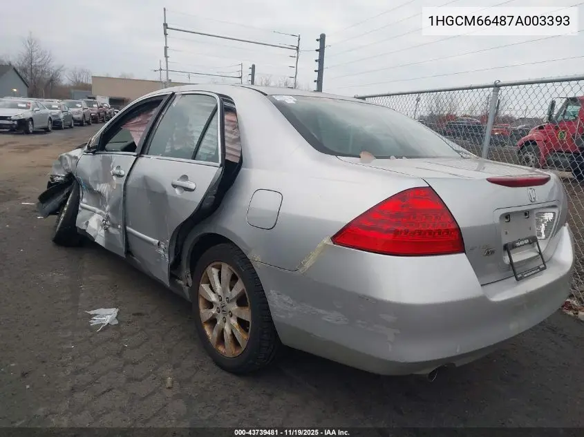 1HGCM66487A003393 2007 Honda Accord 3.0 Se