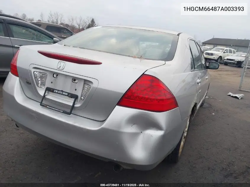 1HGCM66487A003393 2007 Honda Accord 3.0 Se
