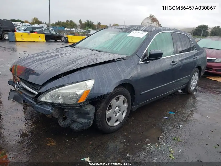 1HGCM56457A030867 2007 Honda Accord 2.4 Lx