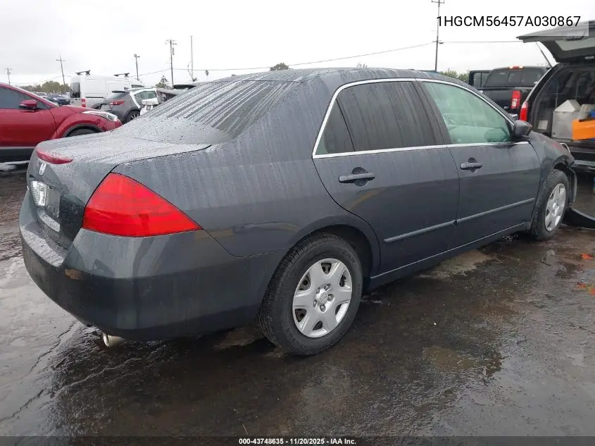 1HGCM56457A030867 2007 Honda Accord 2.4 Lx