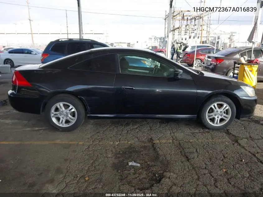 1HGCM72367A016839 2007 Honda Accord 2.4 Lx