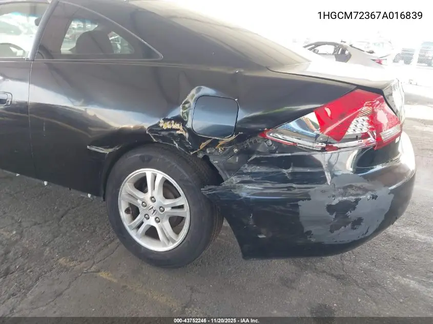 1HGCM72367A016839 2007 Honda Accord 2.4 Lx
