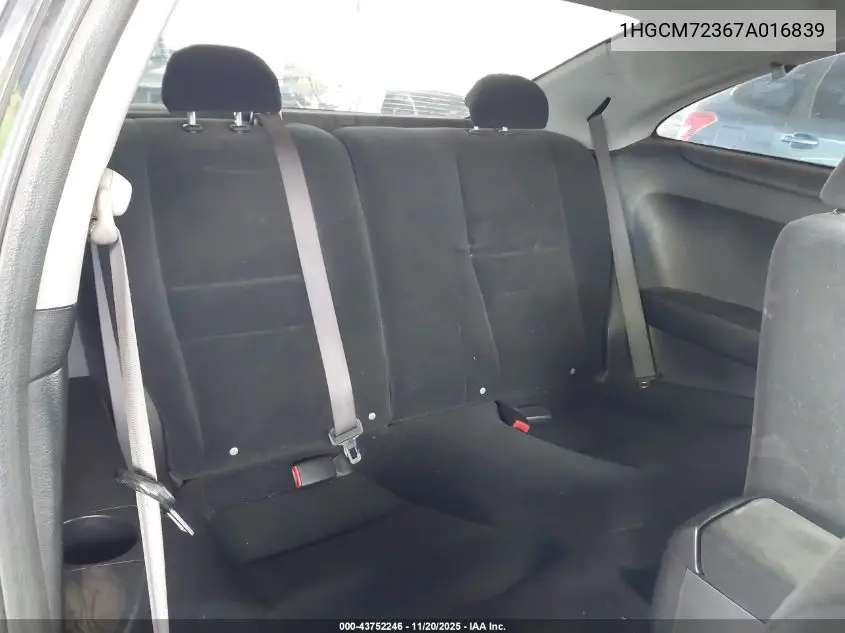 1HGCM72367A016839 2007 Honda Accord 2.4 Lx