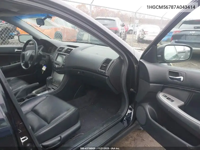 1HGCM56787A043414 2007 Honda Accord 2.4 Ex