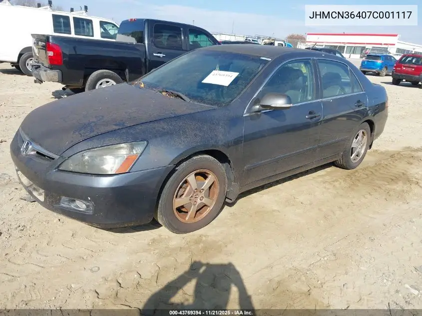 JHMCN36407C001117 2007 Honda Accord Hybrid