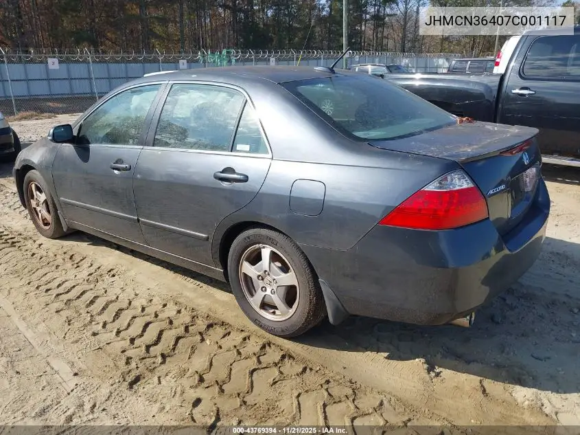 JHMCN36407C001117 2007 Honda Accord Hybrid