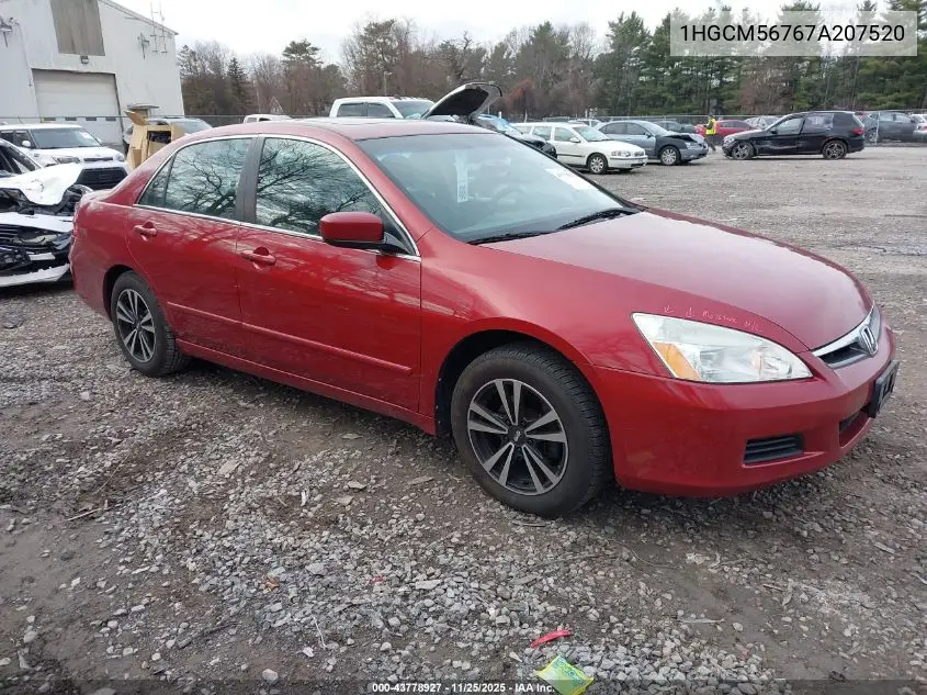 1HGCM56767A207520 2007 Honda Accord 2.4 Ex