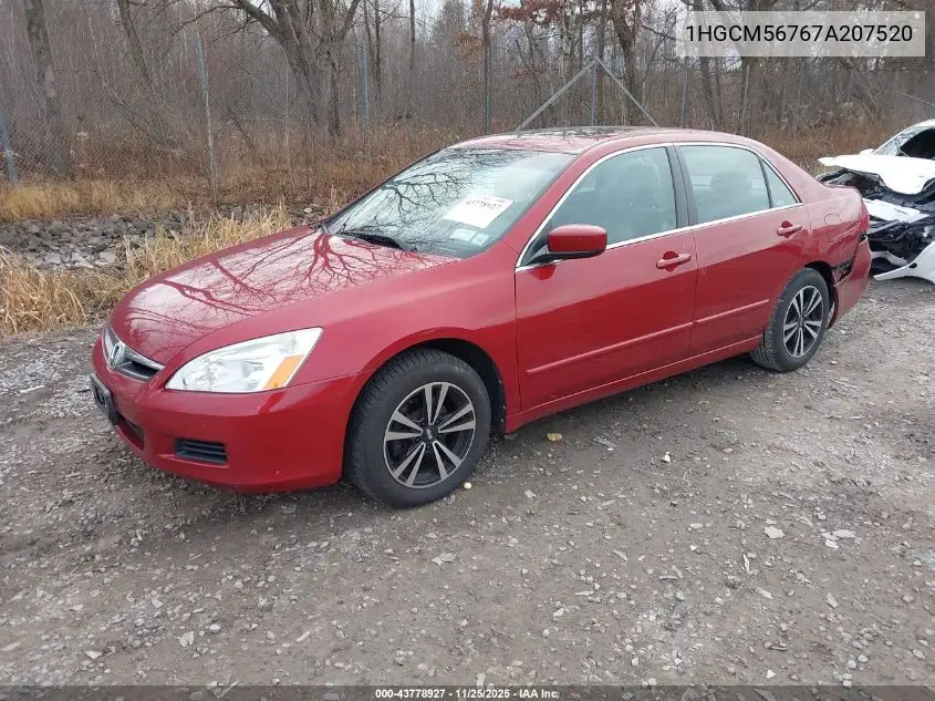 1HGCM56767A207520 2007 Honda Accord 2.4 Ex