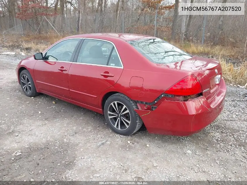 1HGCM56767A207520 2007 Honda Accord 2.4 Ex
