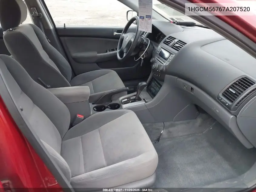 1HGCM56767A207520 2007 Honda Accord 2.4 Ex