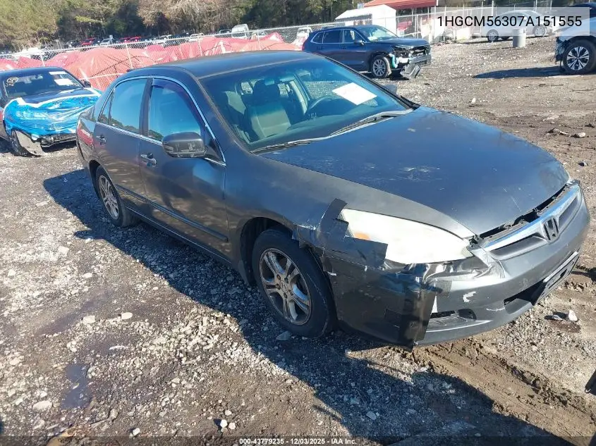 1HGCM56307A151555 2007 Honda Accord 2.4 Se