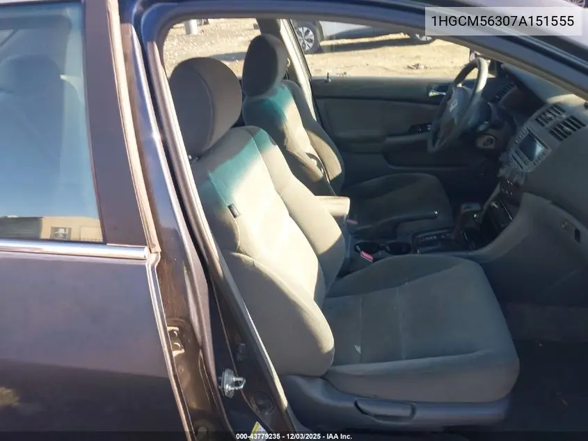 1HGCM56307A151555 2007 Honda Accord 2.4 Se