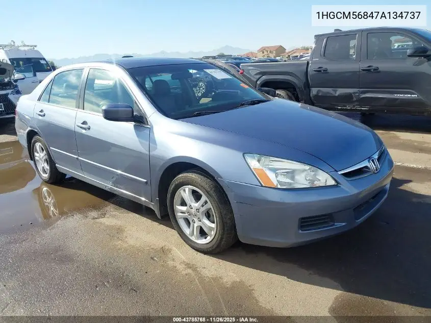 1HGCM56847A134737 2007 Honda Accord 2.4 Ex