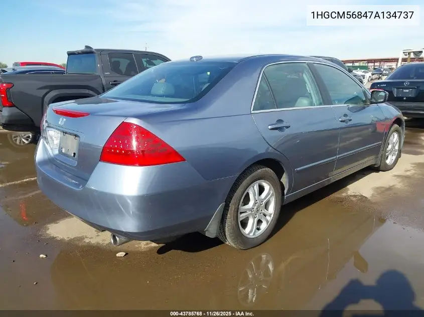 1HGCM56847A134737 2007 Honda Accord 2.4 Ex