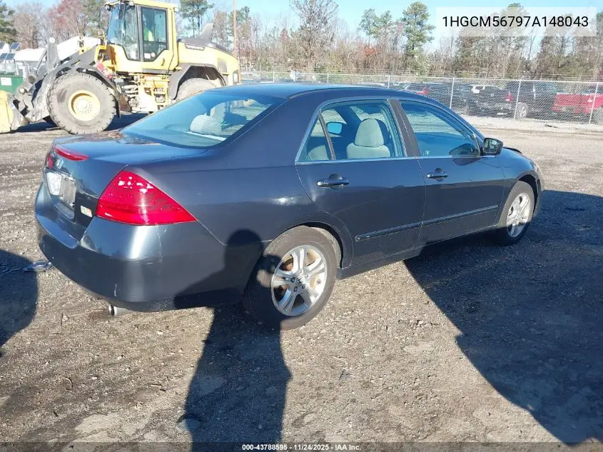 1HGCM56797A148043 2007 Honda Accord 2.4 Ex
