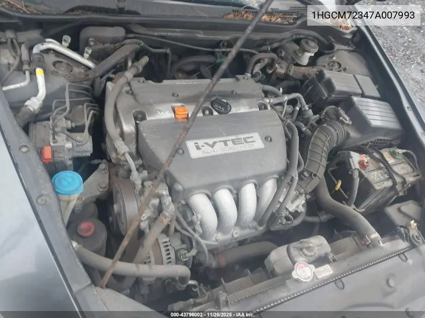 1HGCM72347A007993 2007 Honda Accord 2.4 Lx