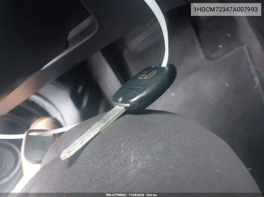 1HGCM72347A007993 2007 Honda Accord 2.4 Lx