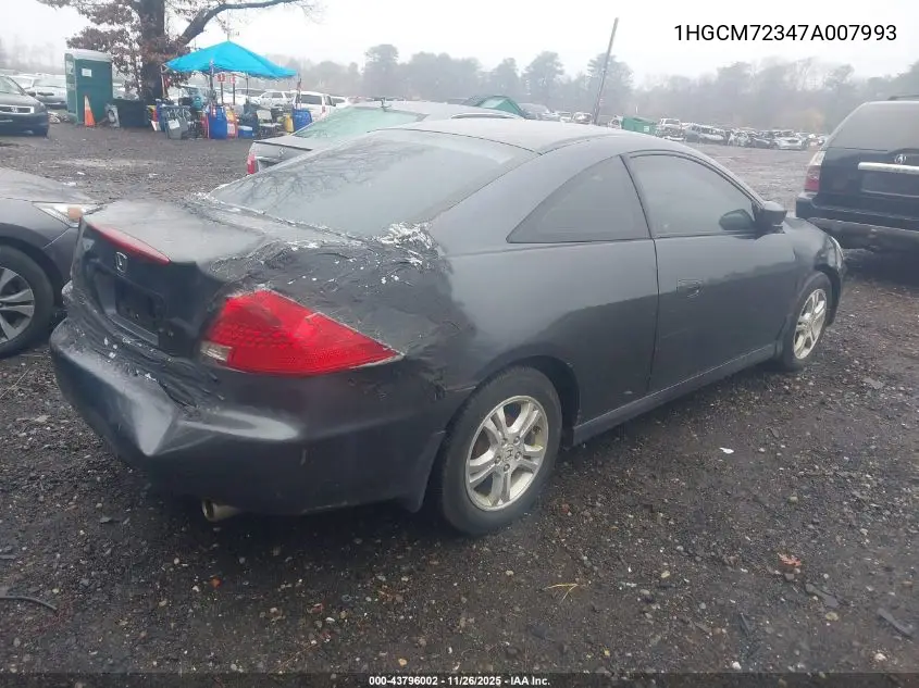 1HGCM72347A007993 2007 Honda Accord 2.4 Lx