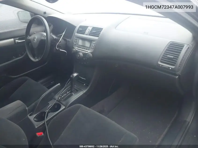 1HGCM72347A007993 2007 Honda Accord 2.4 Lx