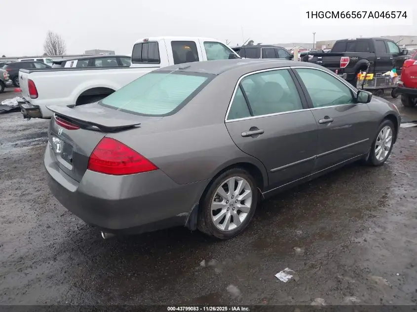 1HGCM66567A046574 2007 Honda Accord 3.0 Ex