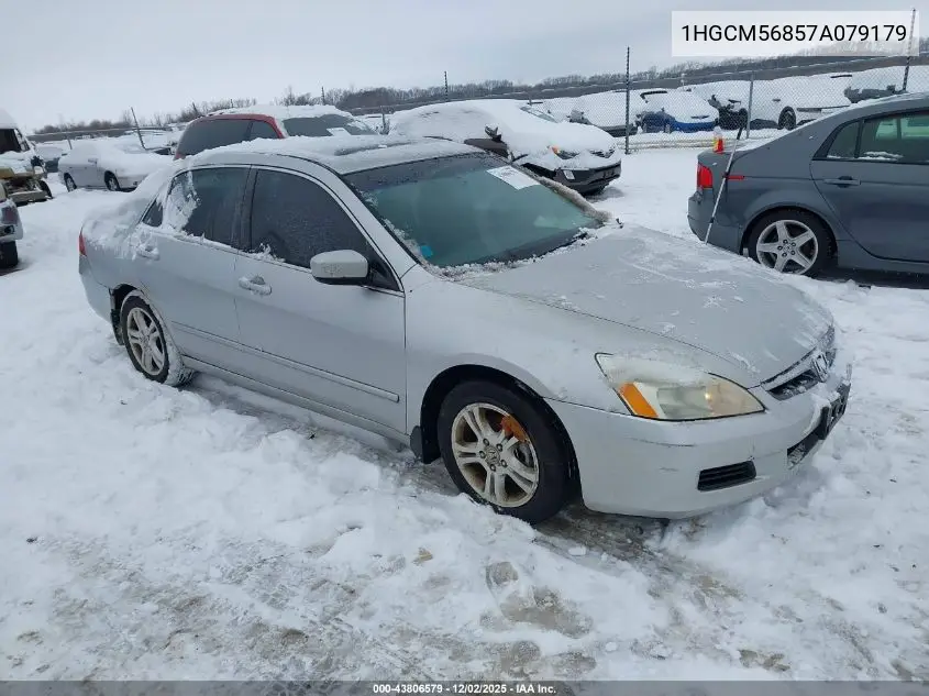 1HGCM56857A079179 2007 Honda Accord 2.4 Ex