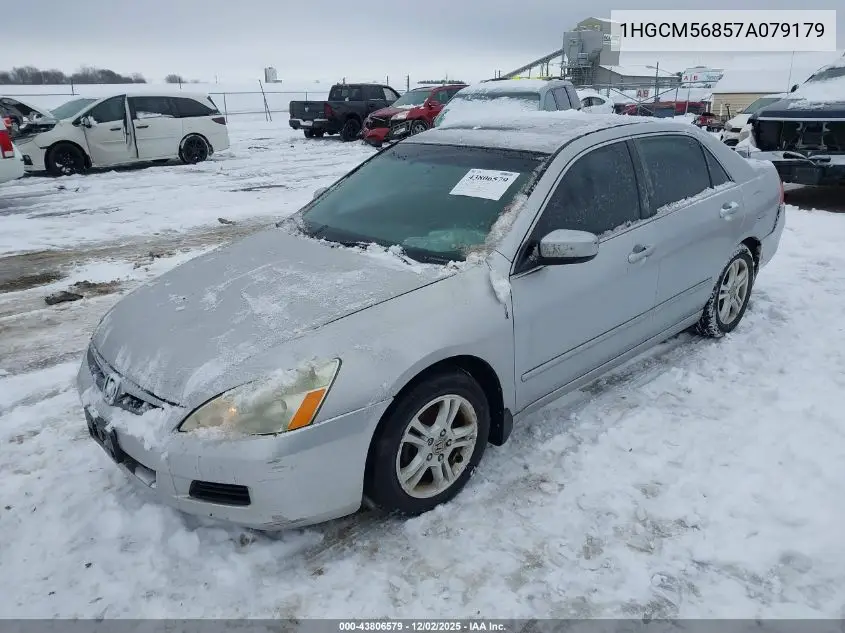 1HGCM56857A079179 2007 Honda Accord 2.4 Ex