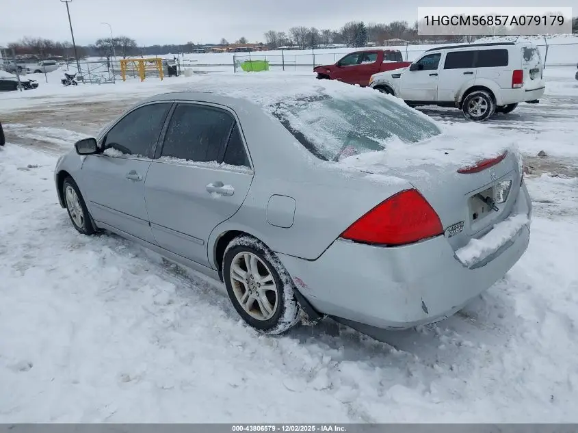 1HGCM56857A079179 2007 Honda Accord 2.4 Ex