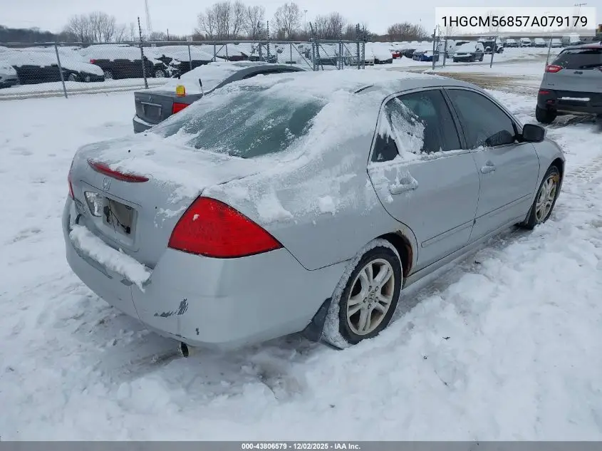 1HGCM56857A079179 2007 Honda Accord 2.4 Ex