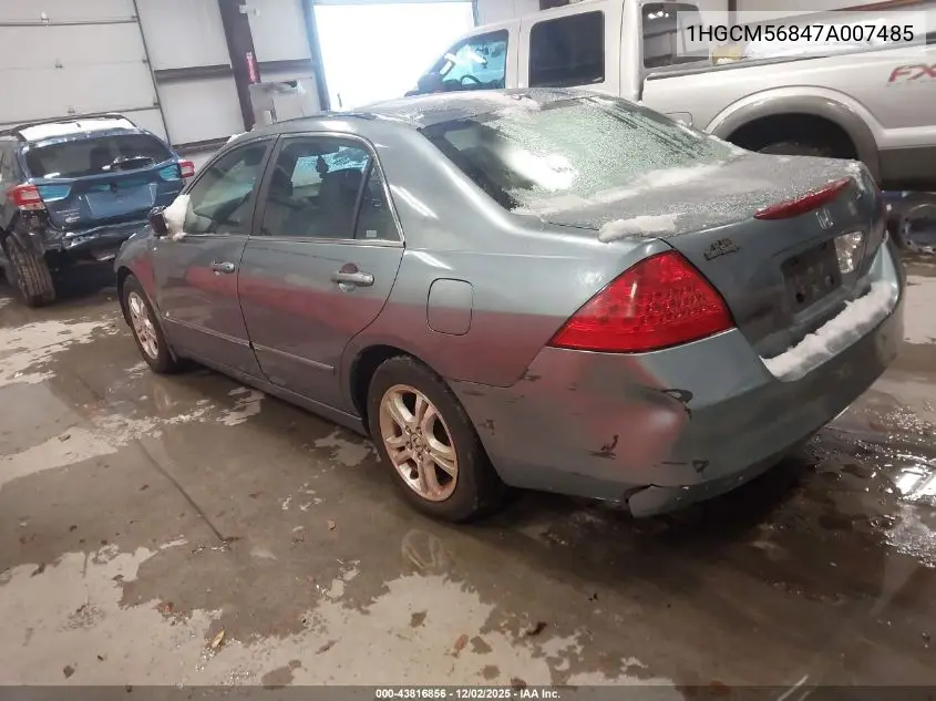 1HGCM56847A007485 2007 Honda Accord 2.4 Ex