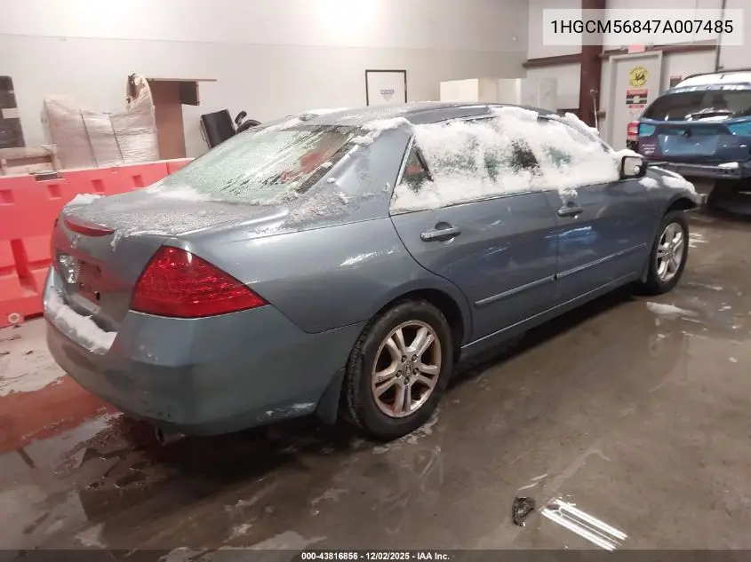 1HGCM56847A007485 2007 Honda Accord 2.4 Ex