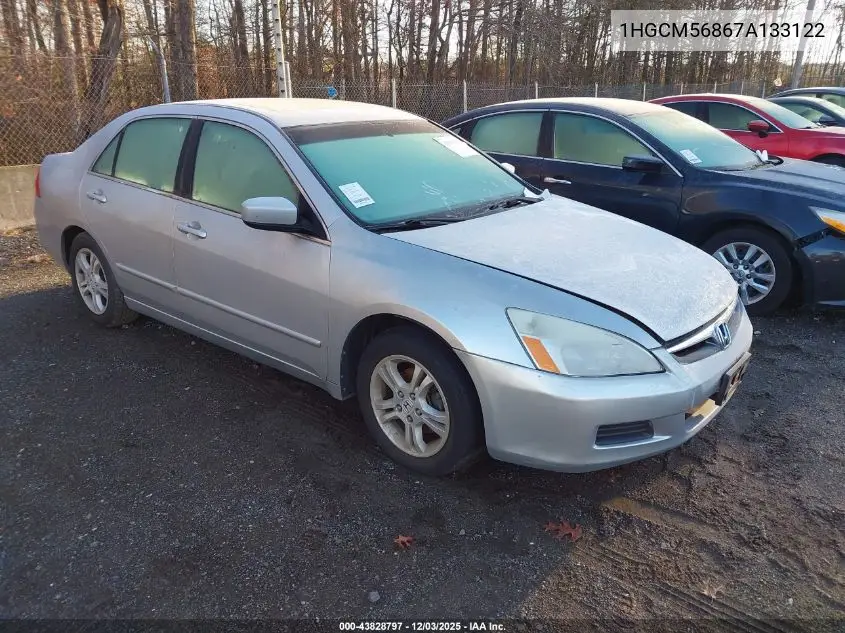 1HGCM56867A133122 2007 Honda Accord 2.4 Ex