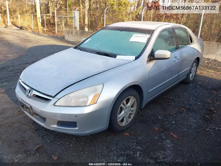 1HGCM56867A133122 2007 Honda Accord 2.4 Ex