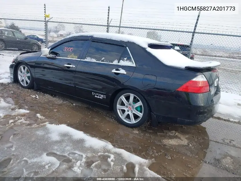 1HGCM55827A201773 2007 Honda Accord 2.4 Ex