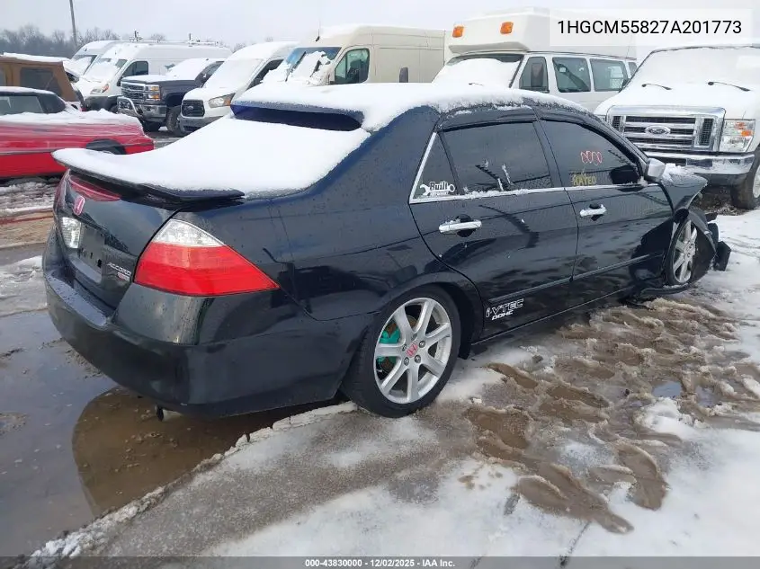 1HGCM55827A201773 2007 Honda Accord 2.4 Ex