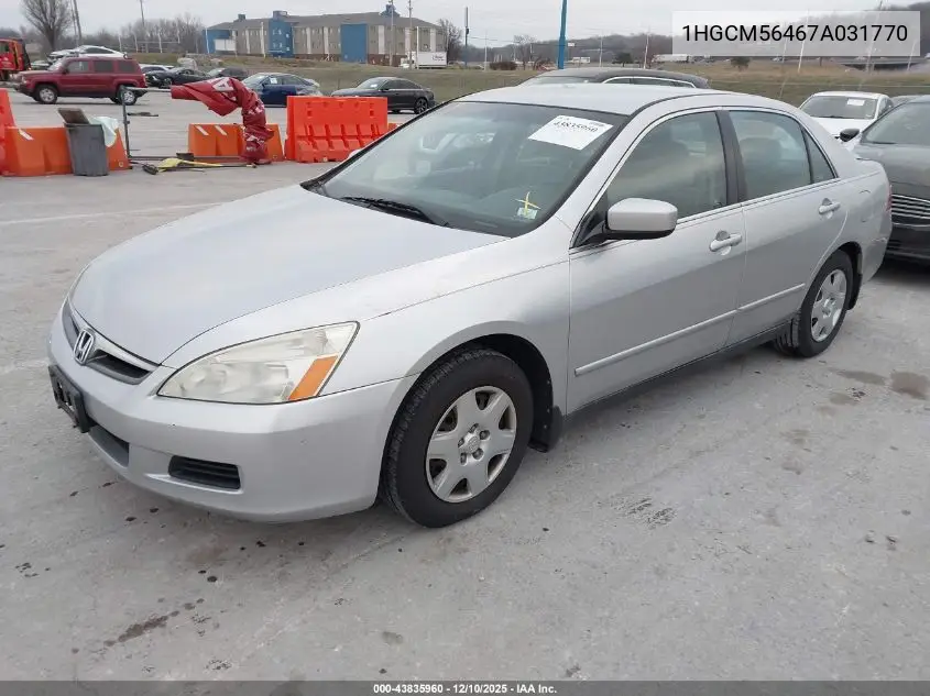 1HGCM56467A031770 2007 Honda Accord 2.4 Lx