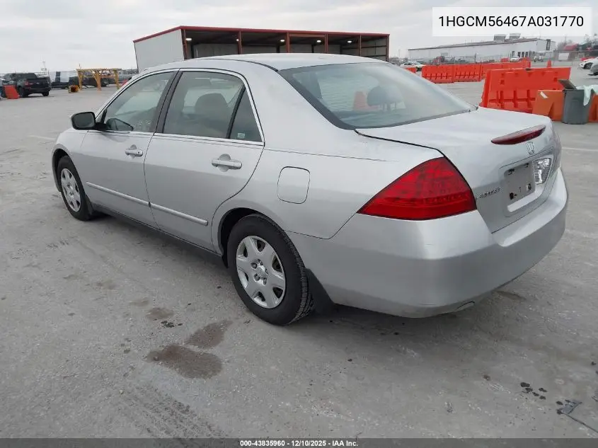1HGCM56467A031770 2007 Honda Accord 2.4 Lx