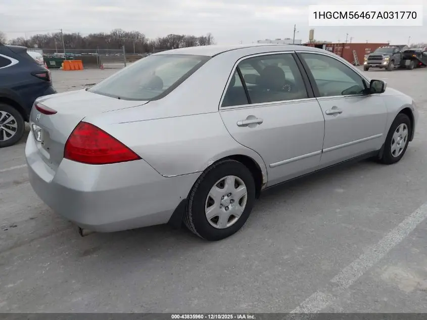 1HGCM56467A031770 2007 Honda Accord 2.4 Lx