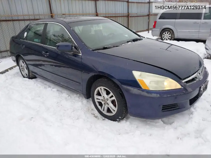 1HGCM56777A129314 2007 Honda Accord 2.4 Ex