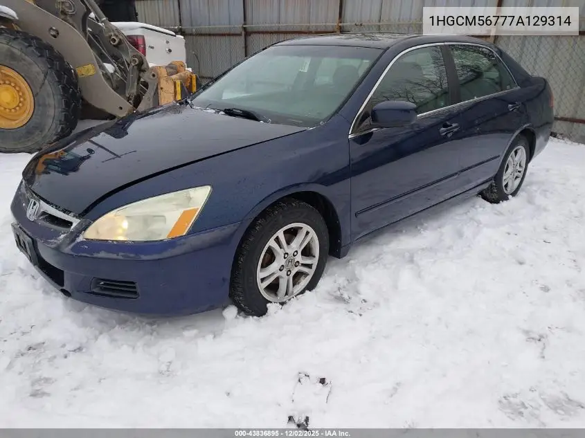 1HGCM56777A129314 2007 Honda Accord 2.4 Ex