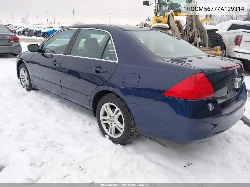 1HGCM56777A129314 2007 Honda Accord 2.4 Ex