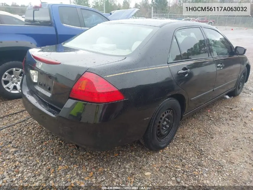 1HGCM56117A063032 2007 Honda Accord 2.4 Vp