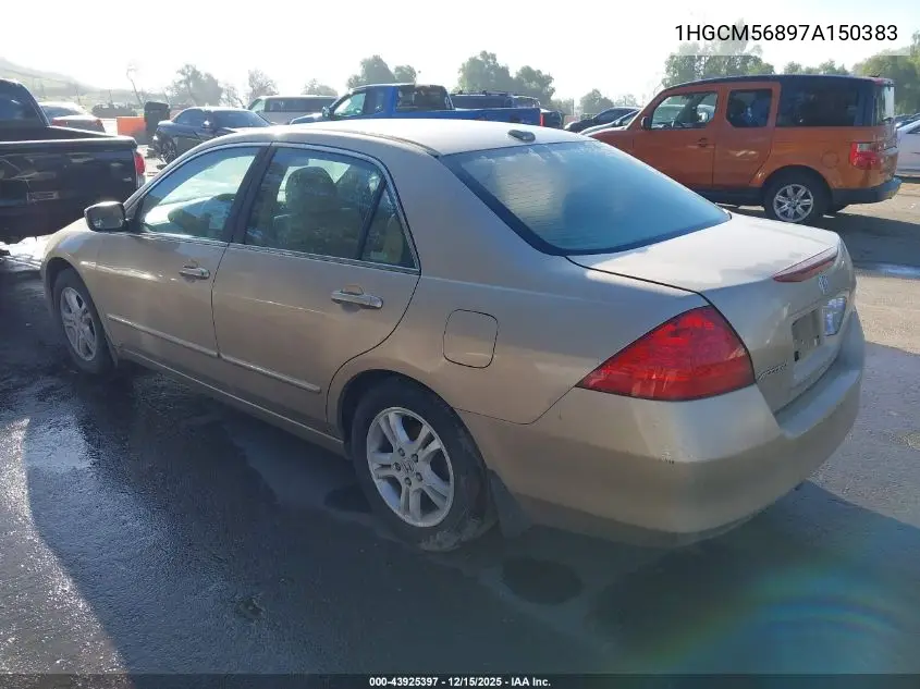 1HGCM56897A150383 2007 Honda Accord 2.4 Ex